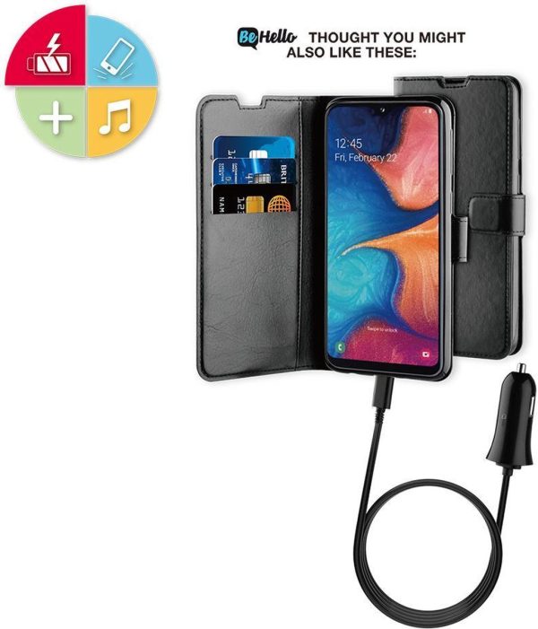 BeHello Samsung Galaxy A20E Gel Wallet Case Zwart - Afbeelding 3