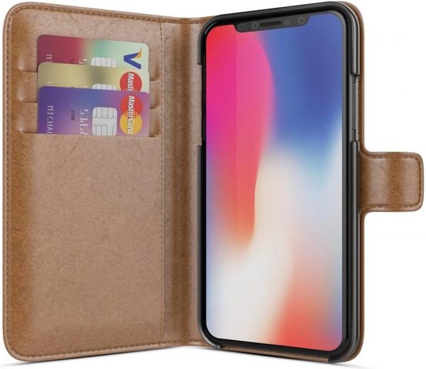 BeHello iPhone X  XS Hoesje - Wallet Case Met Ruimte Voor 3 Pasjes Bruin - Afbeelding 8