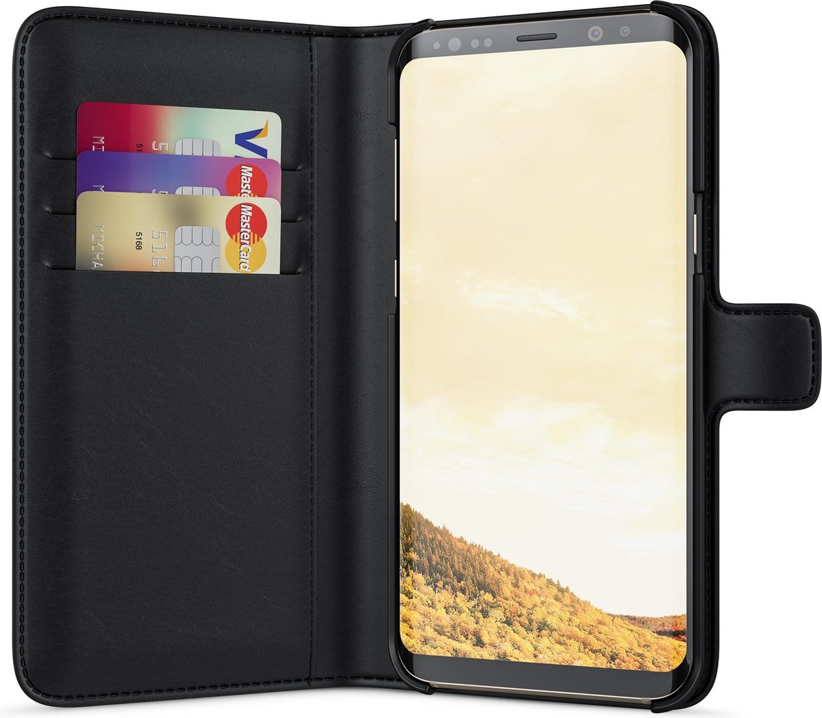 BeHello Samsung Galaxy S8+ Hoesje - Wallet Case Met Ruimte Voor 3 Pasjes Zwart - Afbeelding 7