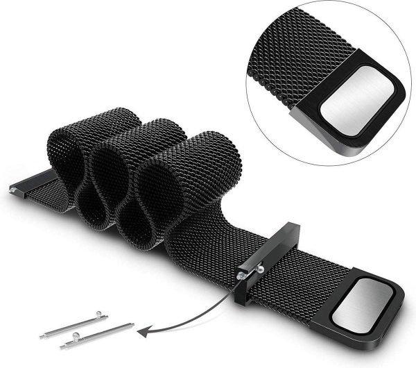 Just in Case Milanees armband voor Samsung Galaxy Watch 3 45mm - Zwart - Afbeelding 3