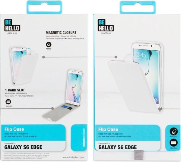 BeHello Flip Case voor Samsung Galaxy S6 Edge - Wit - Afbeelding 3