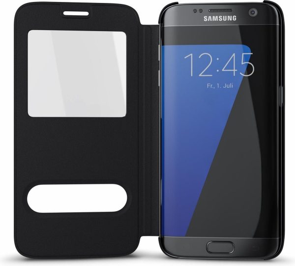 BeHello - Samsung Galaxy S7 Edge Hoesje - Window View Case Zwart - Afbeelding 3