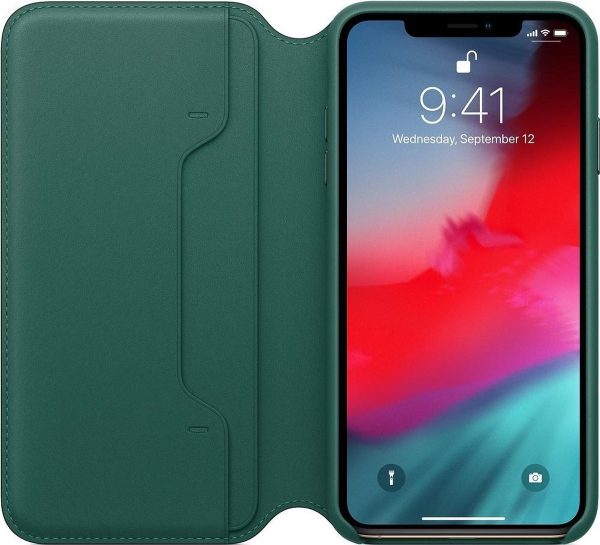 Apple Lederen Folio Case voor iPhone XS Max - Forest Green - Afbeelding 8