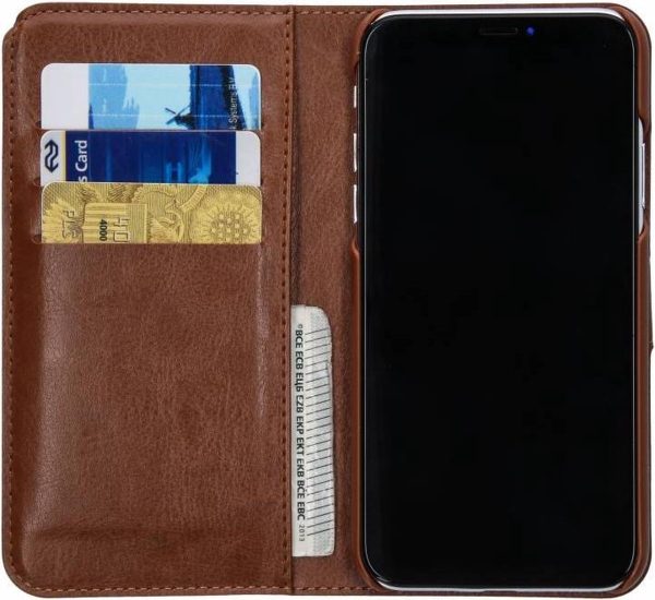 BeHello iPhone X  XS Hoesje - Wallet Case Met Ruimte Voor 3 Pasjes Bruin - Afbeelding 10
