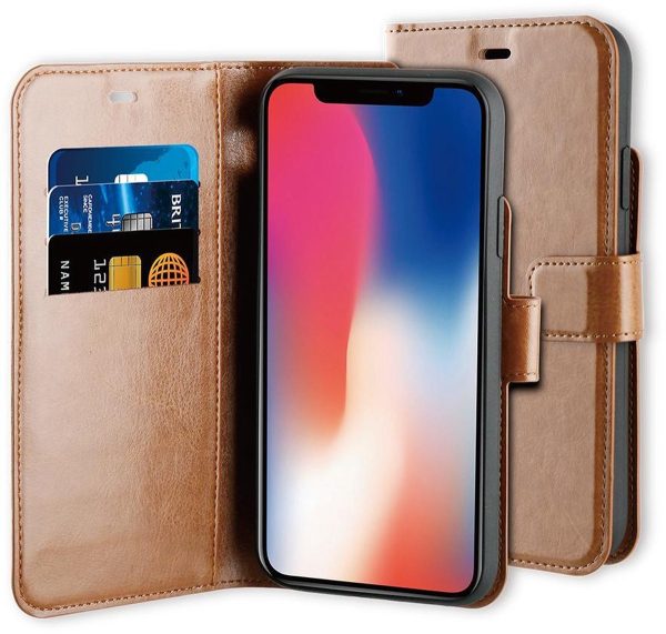 BeHello iPhone 11 Pro Hoesje - Gel Wallet Case Met Ruimte Voor 3 Pasjes Bruin