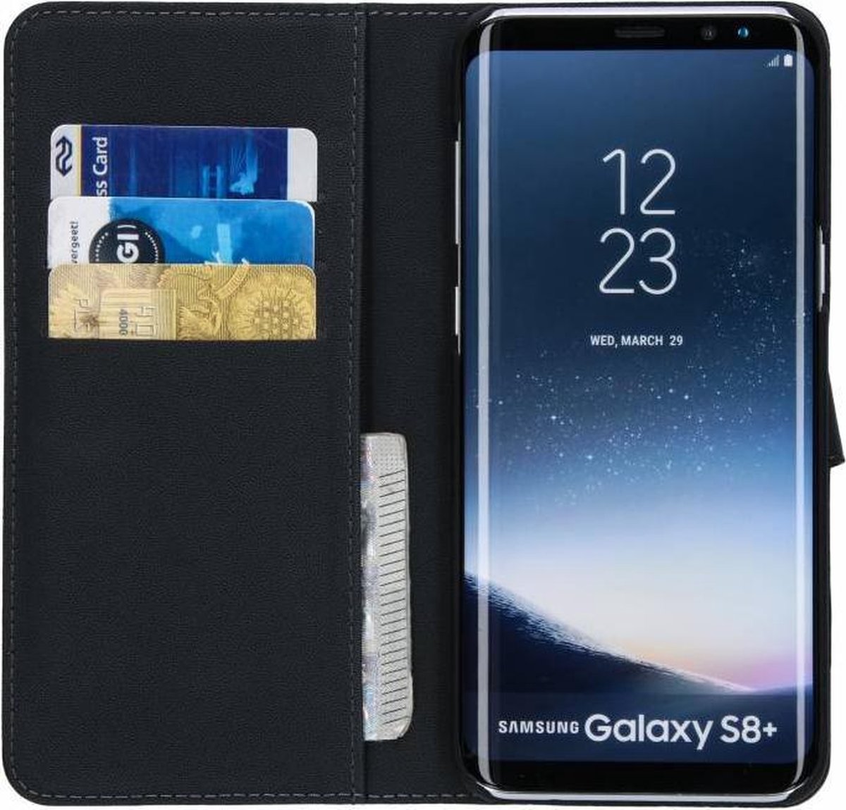 BeHello Samsung Galaxy S8+ Hoesje I 2-in-1 Wallet Case met Ruimte Voor 3 Pasjes Zwart - Afbeelding 5