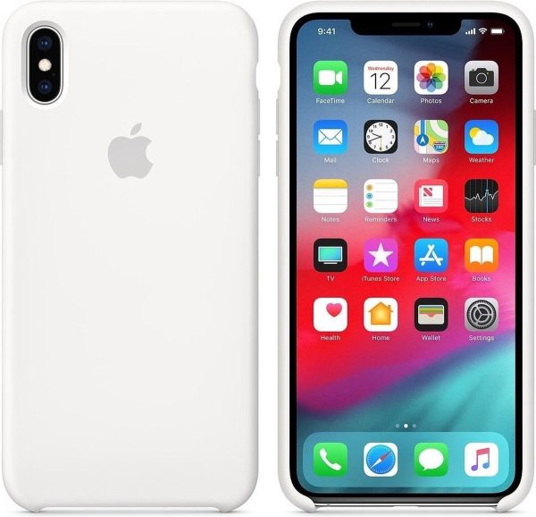 Apple iPhone XS Max Siliconen Case - Wit - Afbeelding 6