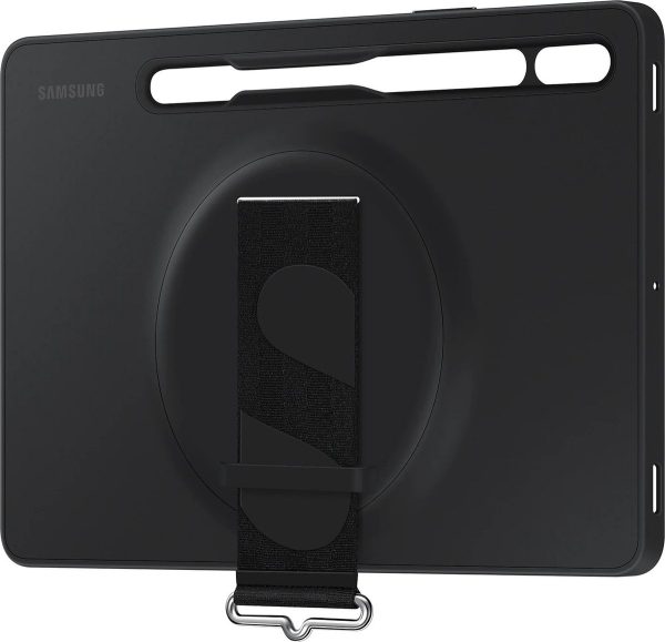 Samsung Galaxy Tab S8 - Siliconen Hoesje met Strap  - Zwart - Afbeelding 4