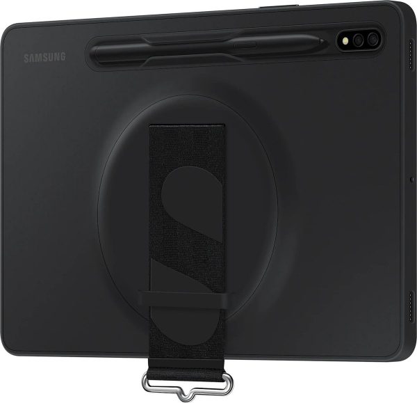 Samsung Galaxy Tab S8 - Siliconen Hoesje met Strap  - Zwart