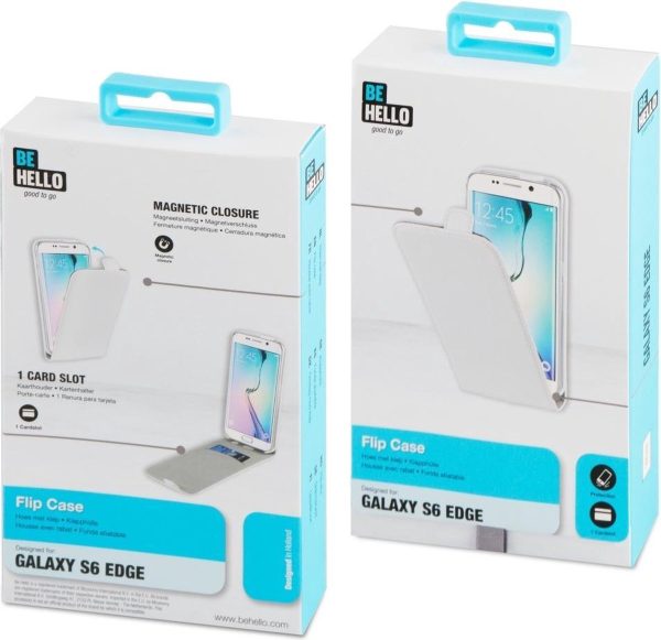 BeHello Flip Case voor Samsung Galaxy S6 Edge - Wit - Afbeelding 4