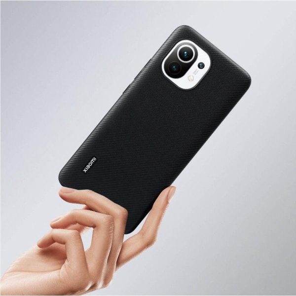 Origineel Xiaomi Mi 11 Hoesje Rugged Vegan Leather Case Carbon Zwart geschikt voor Xiaomi Mi 11 - Afbeelding 3