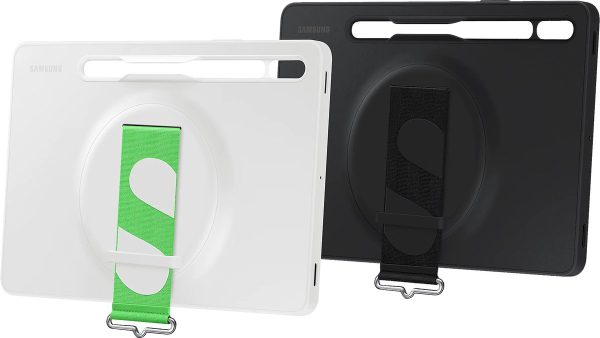 Samsung Galaxy Tab S8 - Siliconen Hoesje met Strap  - Zwart - Afbeelding 6