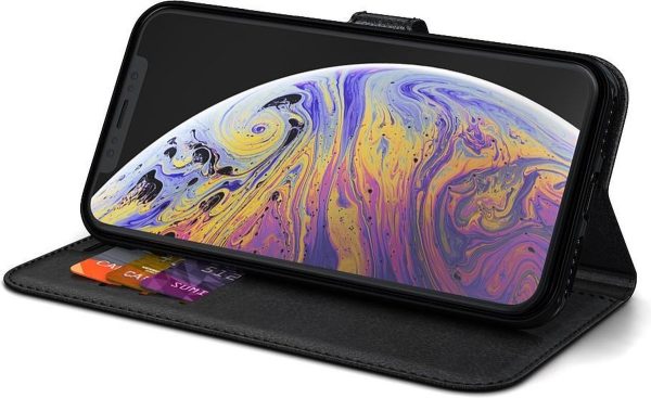 BeHello iPhone XS Max Hoesje - Gel Wallet Case Met Ruimte Voor 3 Pasjes - Zwart - Afbeelding 3