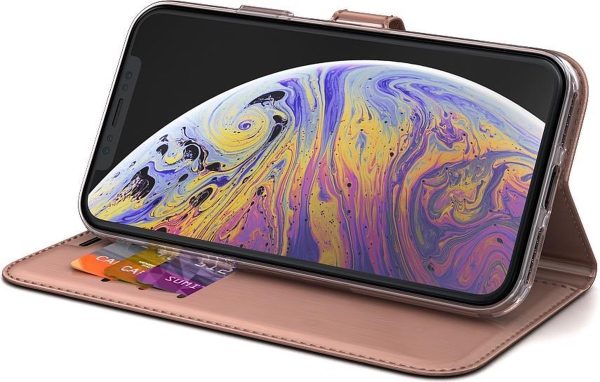 BeHello iPhone XS Max Hoesje - Gel Wallet Case Met Ruimte Voor 3 Pasjes Roze - Afbeelding 5