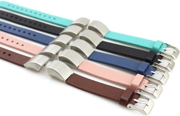 Just in Case Single Tour Lederen Watchband Fitbit Alta / Alta HR - donker blauw - Afbeelding 3