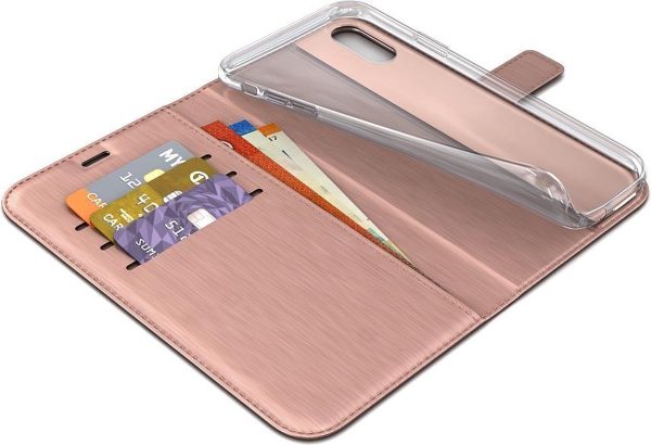 BeHello iPhone XS Max Hoesje - Gel Wallet Case Met Ruimte Voor 3 Pasjes Roze - Afbeelding 4