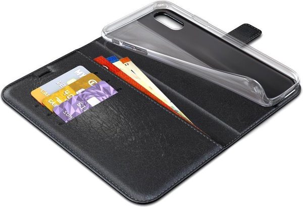 BeHello iPhone X  XS Hoesje - Gel Wallet Case Met Ruimte Voor 3 Pasjes Zwart - Afbeelding 4