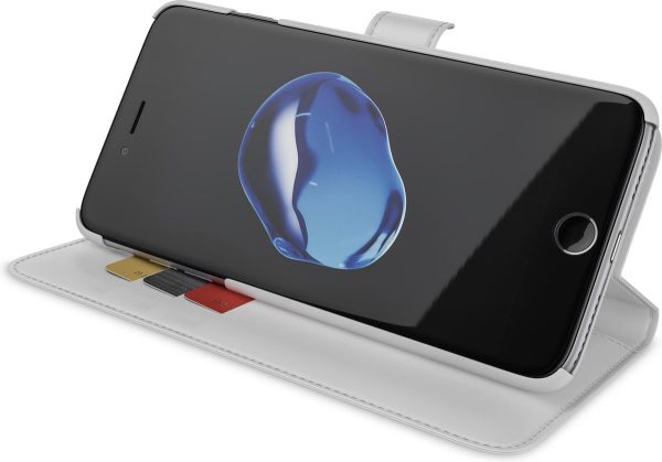 BeHello iPhone 8 Plus  7 Plus  6s Plus  6 Plus Hoesje - Wallet Case Met Ruimte Voor 3 Pasjes Wit - Afbeelding 3