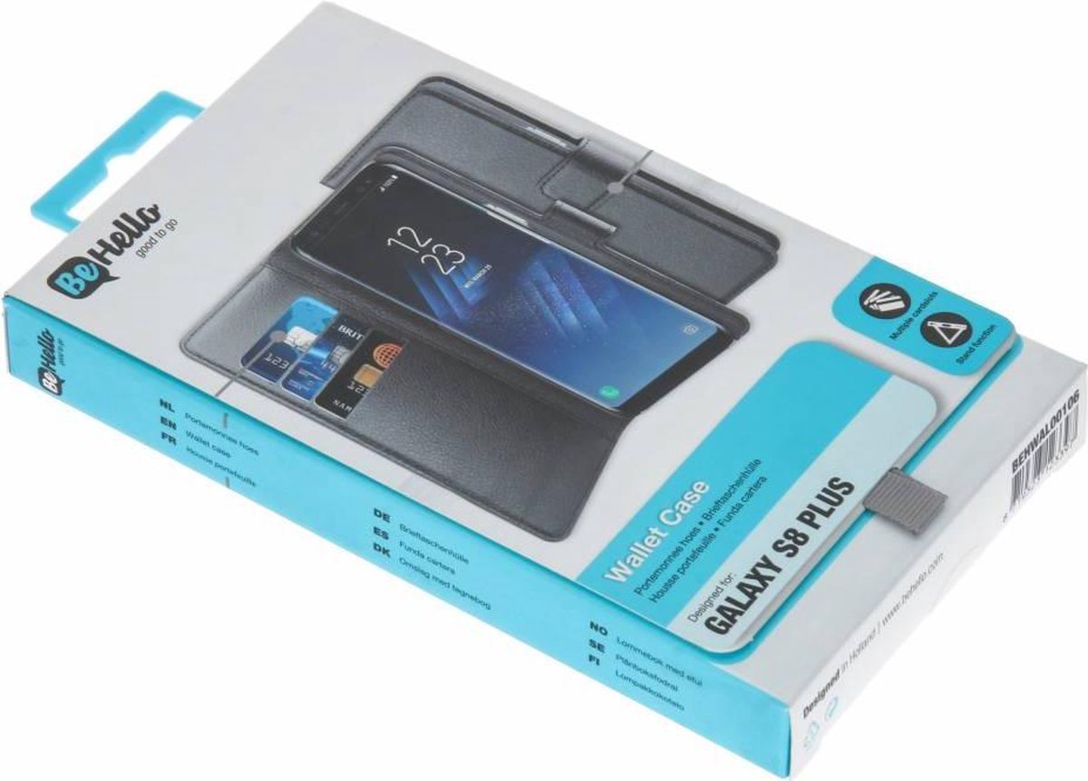 BeHello Samsung Galaxy S8+ Hoesje - Wallet Case Met Ruimte Voor 3 Pasjes Zwart - Afbeelding 8