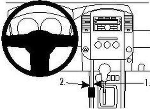 Brodit ProClip houder geschikt voor Nissan King Cab/Navara 2011-2015 Console mount, Links - Afbeelding 2