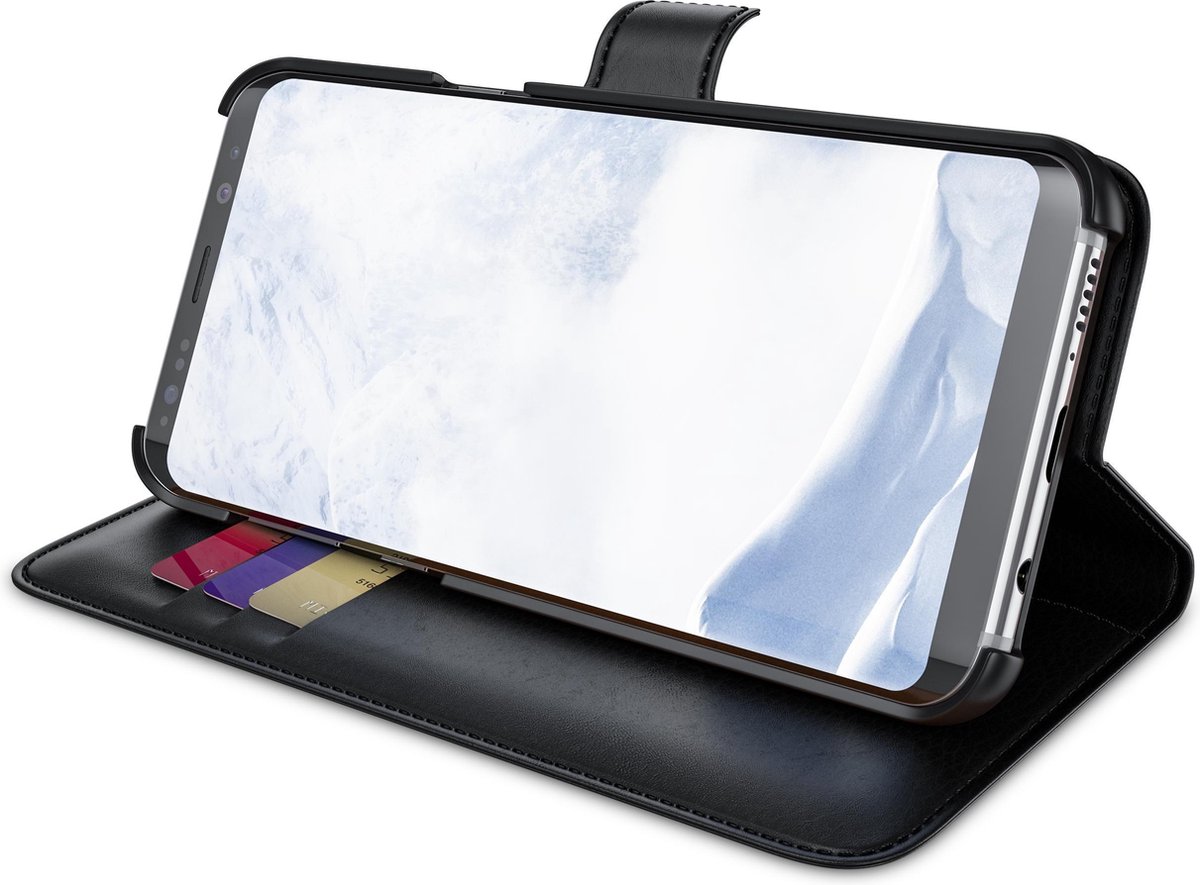 BeHello Samsung Galaxy S8+ Hoesje - Wallet Case Met Ruimte Voor 3 Pasjes Zwart - Afbeelding 3