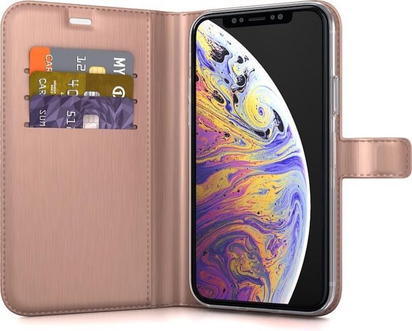BeHello iPhone XS Max Hoesje - Gel Wallet Case Met Ruimte Voor 3 Pasjes Roze - Afbeelding 3
