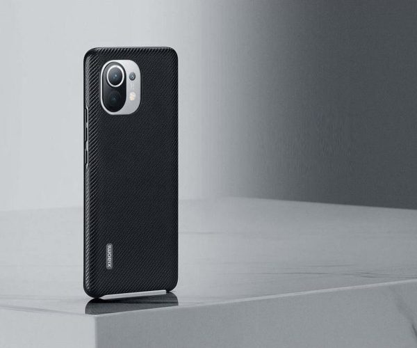 Origineel Xiaomi Mi 11 Hoesje Rugged Vegan Leather Case Carbon Zwart geschikt voor Xiaomi Mi 11 - Afbeelding 4