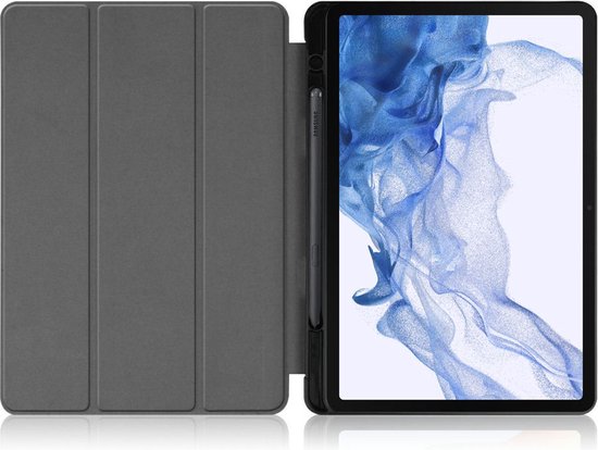 Just in Case Smart Tri-fold met Penhouder Samsung Galaxy Tab S8 / S7 Book Case Rood - Afbeelding 4
