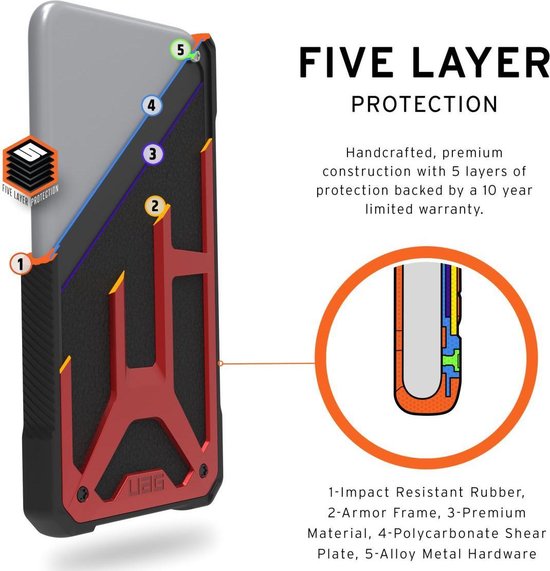 UAG Monarch Apple iPhone 11 Pro Max Backcover hoesje - Magma Red - Afbeelding 10