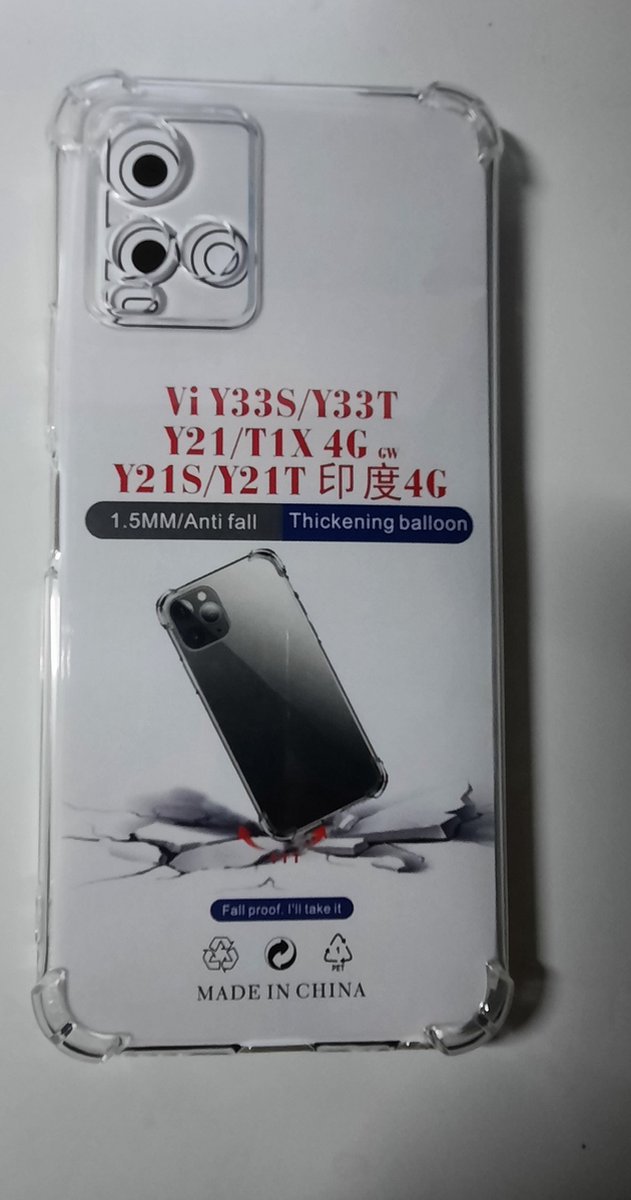 Vivo Y33S/Y33T Hoesje - Transparant - Opstaande hoeken - Afbeelding 3