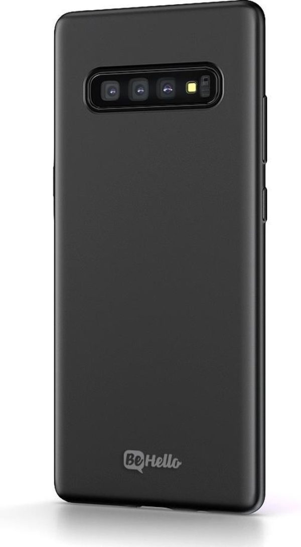BeHello Premium Samsung Galaxy S10+ Liquid Silicone Case Black - Afbeelding 3