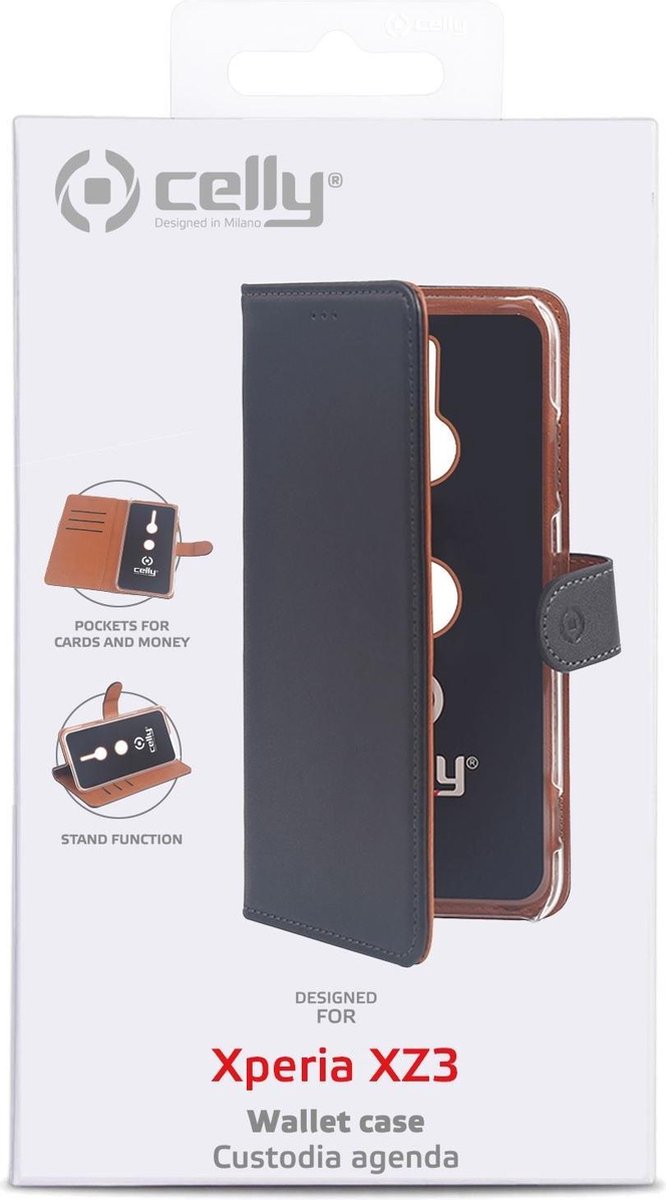 Celly Boekmodel Hoesje Sony Xperia XZ3 - Zwart - Afbeelding 8