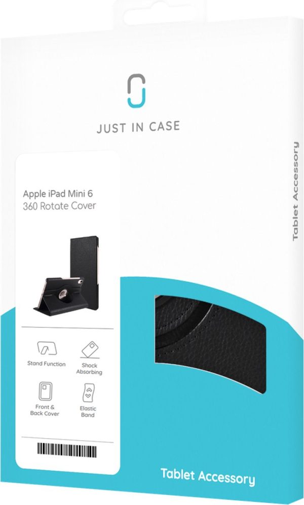 Just in Case Rotating 360 Case hoes voor iPad mini 6 - zwart - Afbeelding 5