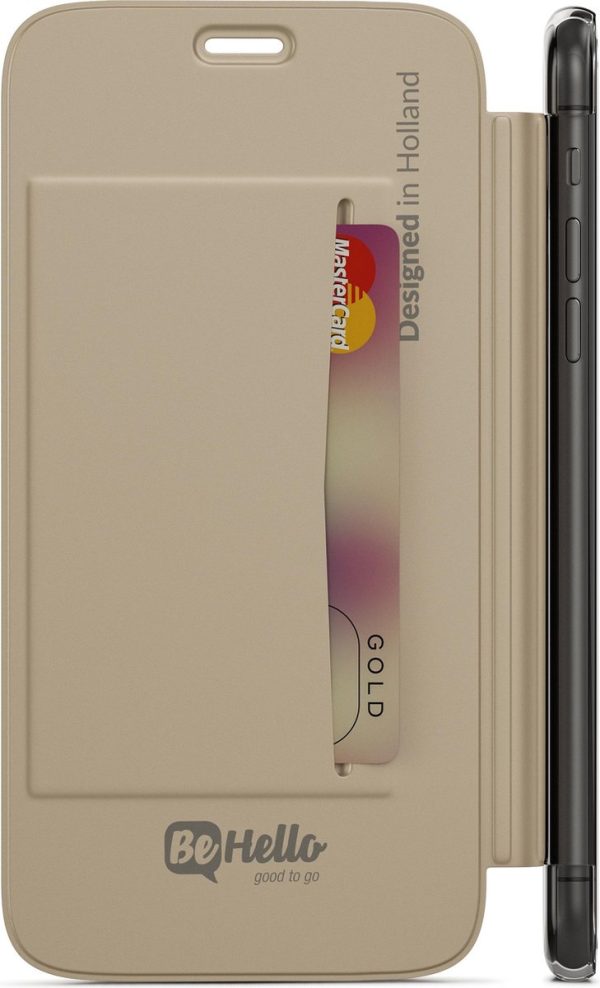 BeHello Book Case Transparant Back Goud voor iPhone X  Xs - Afbeelding 2
