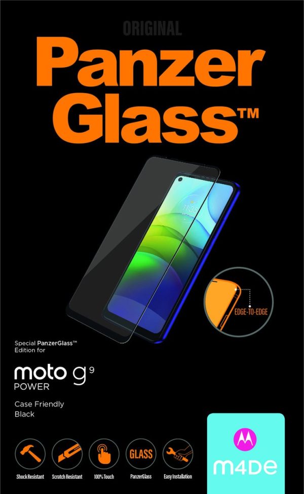 PanzerGlass Case Friendly Gehard Glas Screenprotector Geschikt voor Motorola Moto G9 Power - Zwart - Afbeelding 2