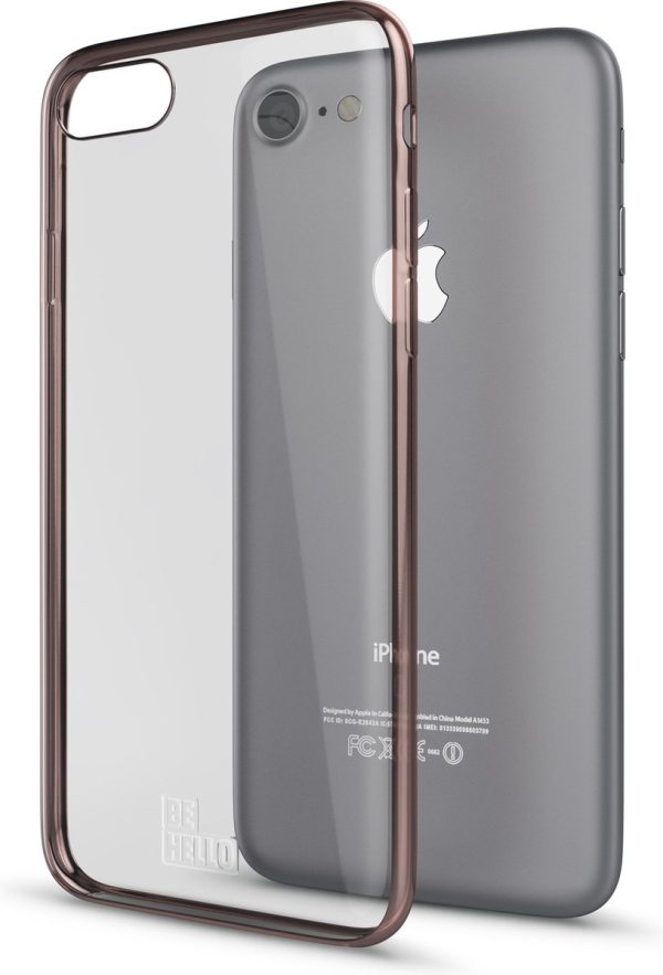 BeHello iPhone 8  7  6S  6 Gel Case Chrome Edge Rose Goud - Afbeelding 4