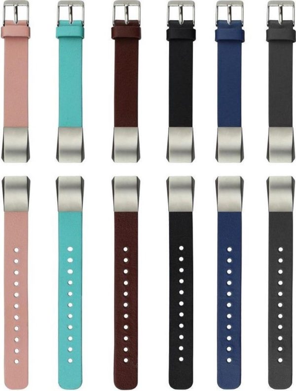 Just in Case Single Tour Lederen Watchband Fitbit Alta / Alta HR - donker blauw - Afbeelding 2