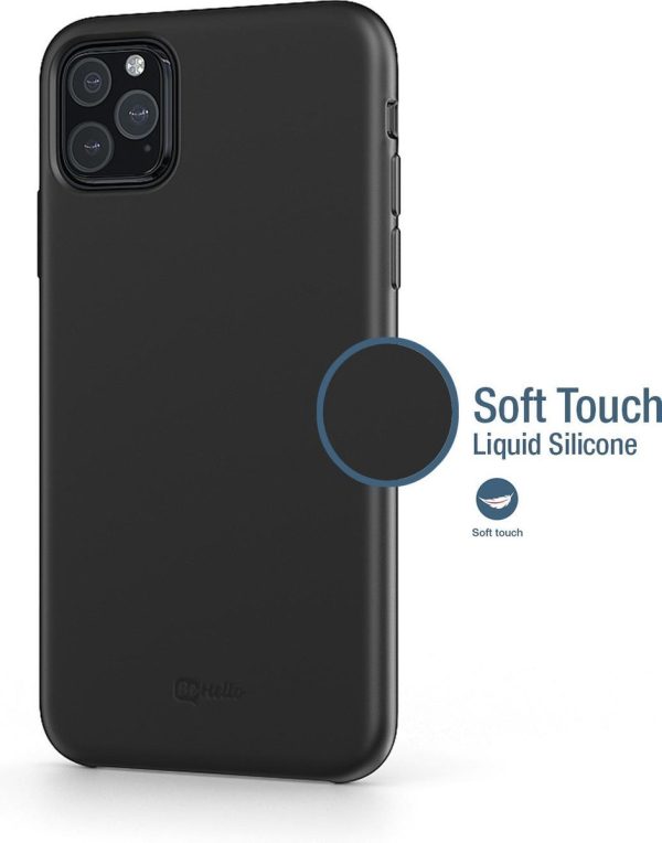 BeHello Premium iPhone 11 Pro Max Liquid Silicone Case Zwart - Afbeelding 3