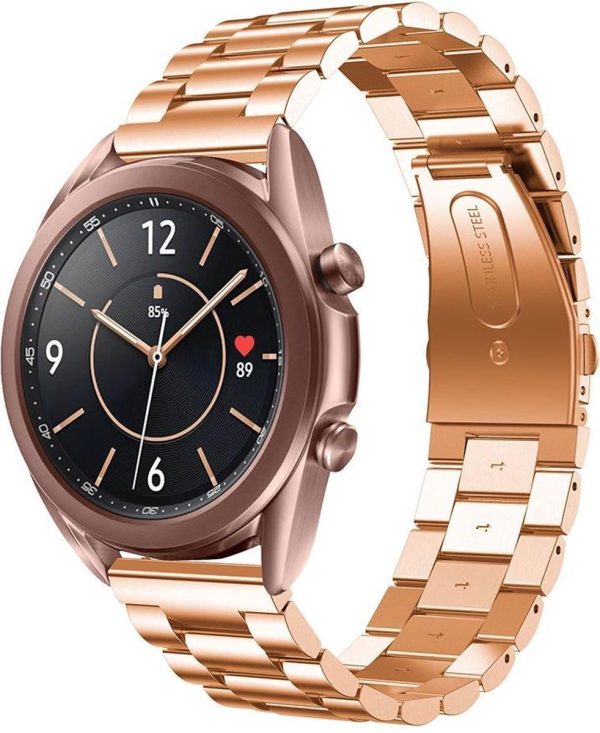 Just in Case Samsung Galaxy Watch 3 41mm Metalen armband - Rose Goud - Afbeelding 5