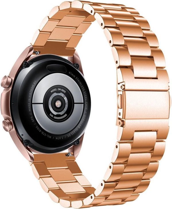 Just in Case Samsung Galaxy Watch 3 41mm Metalen armband - Rose Goud - Afbeelding 7