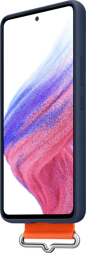 Samsung Sillicone Hoesje met Strap - Samsung Galaxy A53 - Blauw — extra foto 0