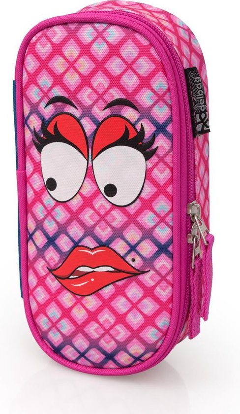 Delbag - Gezicht - Lip bijten - Etui - 21 cm- Roze