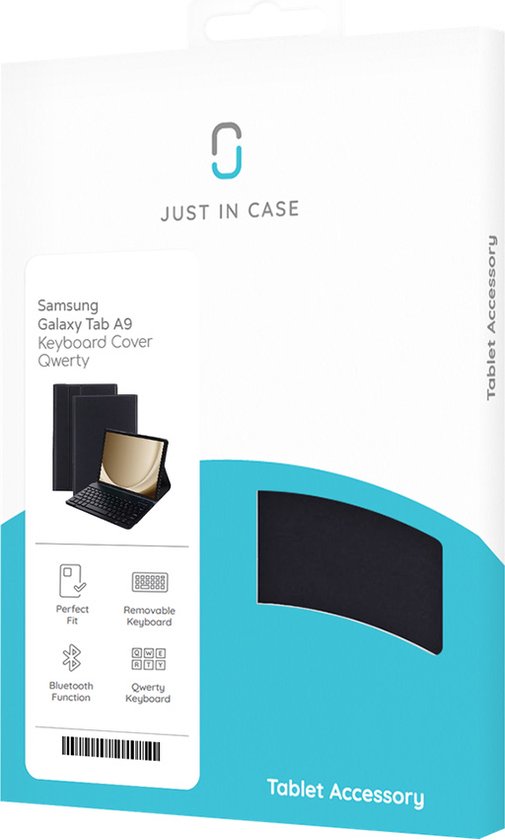 Just in Case tablet Hoes met Toetsenbord geschikt voor Samsung Galaxy Tab A9 - QWERTY Bluetooth Keyboard Case - Zwart — extra foto 0