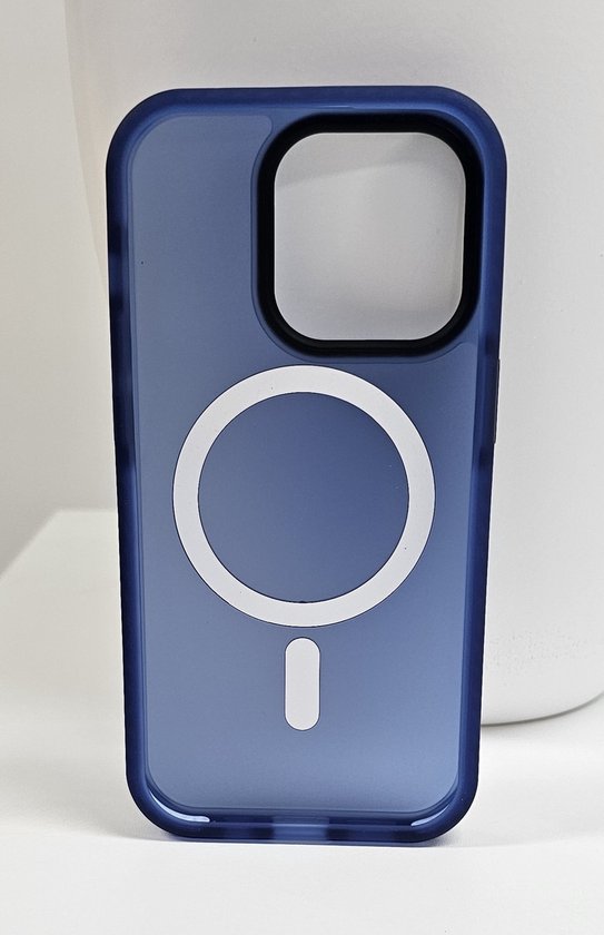 iPhone 14 Pro Max Magsafe-Compatible Backcover - Blauw met Lens Design — extra foto 0