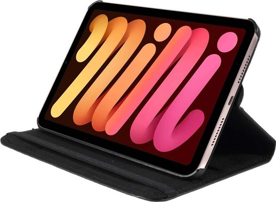 Just in Case Rotating 360 Case hoes geschikt voor iPad mini 6 (2021) & iPad mini 7 (2024) - zwart — extra foto 0