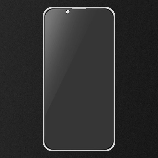 Mobile5 - Privacy Glas Screenprotector voor iPhone 13 Pro Max / 14 Plus - Mat Privacy - Anti Reflectie - Kras en Valbestendig - Volledig schermvullend - Zwart omlijnd — extra foto 0