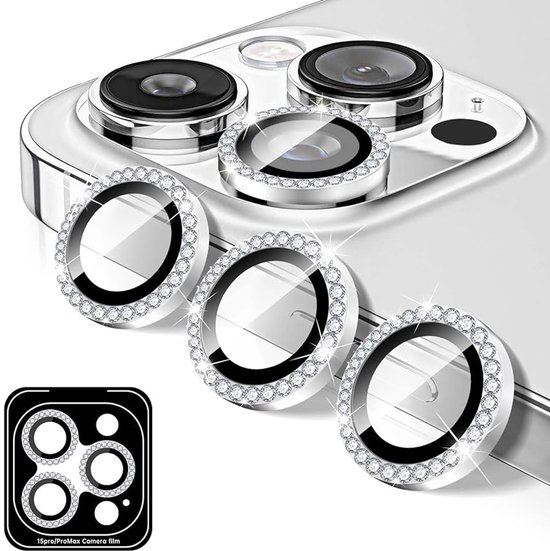 Mobile5 - Apple iPhone 16 Pro / Pro Max - Camera lens protector - Gehard glas - 9H Bescherming - Diamant