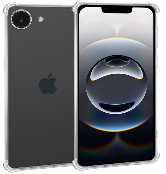 Mobile5 - Apple iPhone 16E - Transparant telefoonhoesje - Anti Shock - Schokbestendig