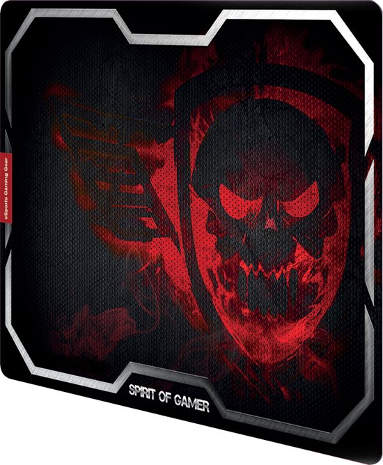 Spirit of Gamer Smokey Skull Gaming Muismat - 435 x 323 mm - Zwart/Rood — extra foto 4