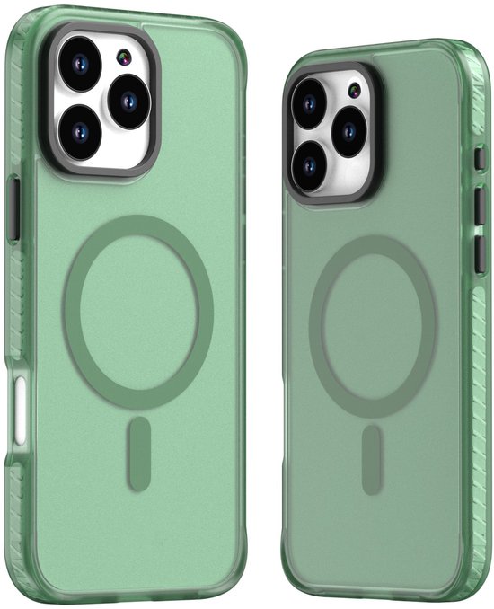 Mobile5 - iPhone 16 Pro Max Magsafe-Compatible Backcover - Groen met Lens Design